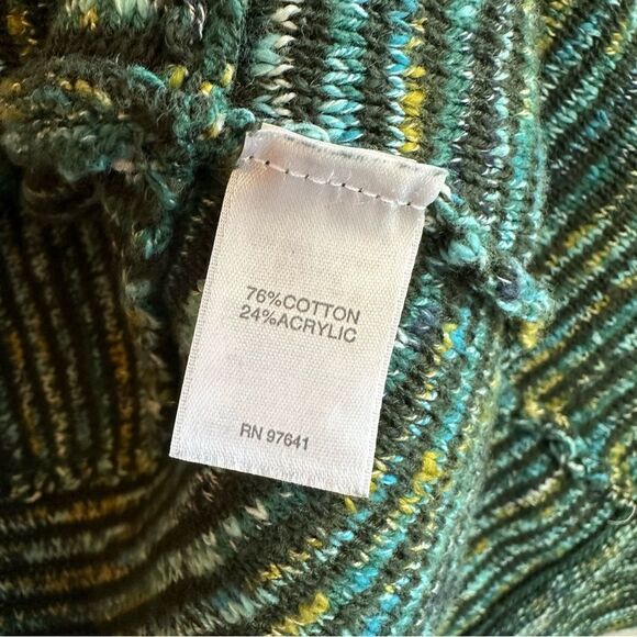 J. Jill Marled Textured Long Pocket Cardigan Green Size Medium - Picture 5 of 8